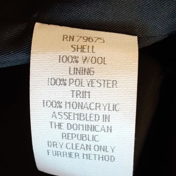 Albert Nipon size small long wool coat faux fur trimmed / - Picture 10 of 12